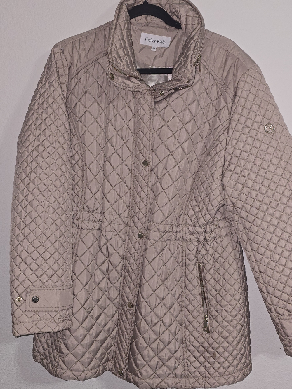 Calvin Klein Diamond-Quilted Light Pink Puffer Jacket